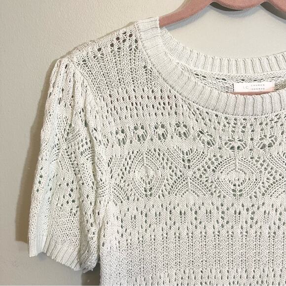 LC Lauren Conrad Green/Blue Knit Blouse Size Large - Picture 2 of 13
